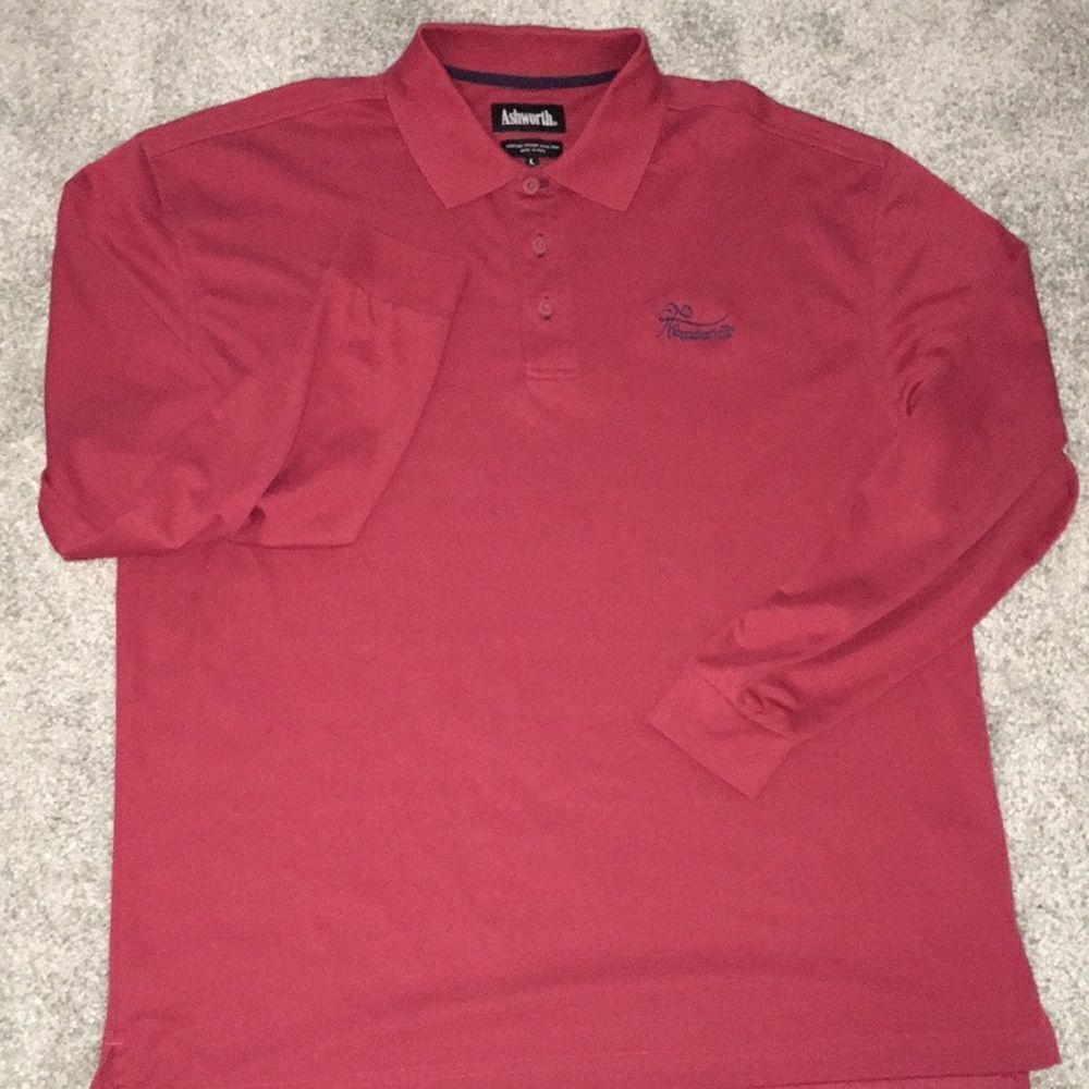 Ashworth Long Sleeve Micro Pima Mauve Bentwinds Country Club Golf polo shirt